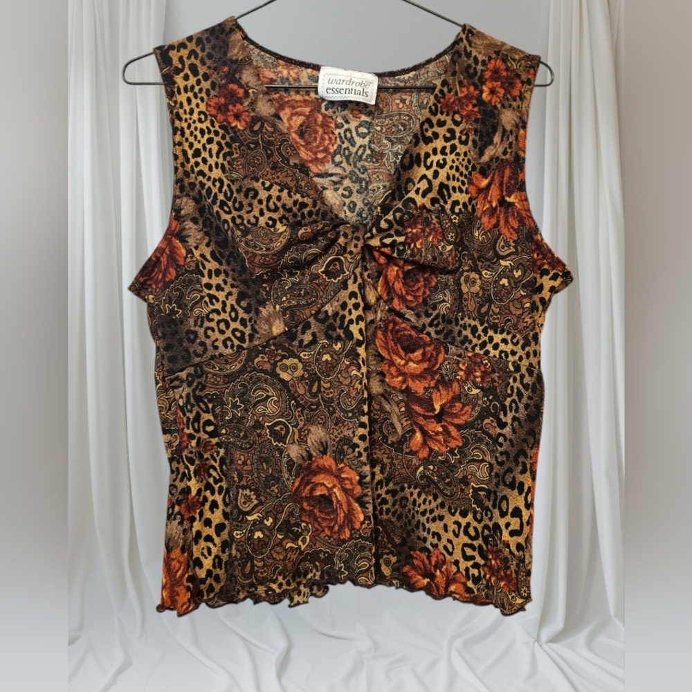 *SOLD* Vintage Paisley/Cheetah Print Top